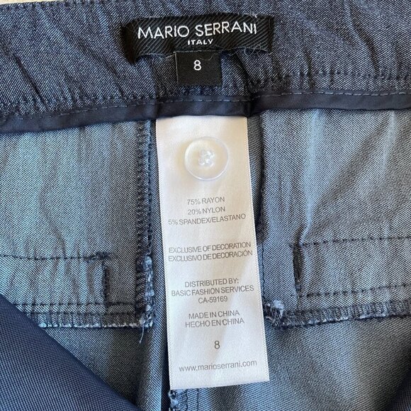 Mario Serrani Italy Women's Comfort Stretch with Tummy Control Blue Shorts, Sz 8 - Picture 4 of 7